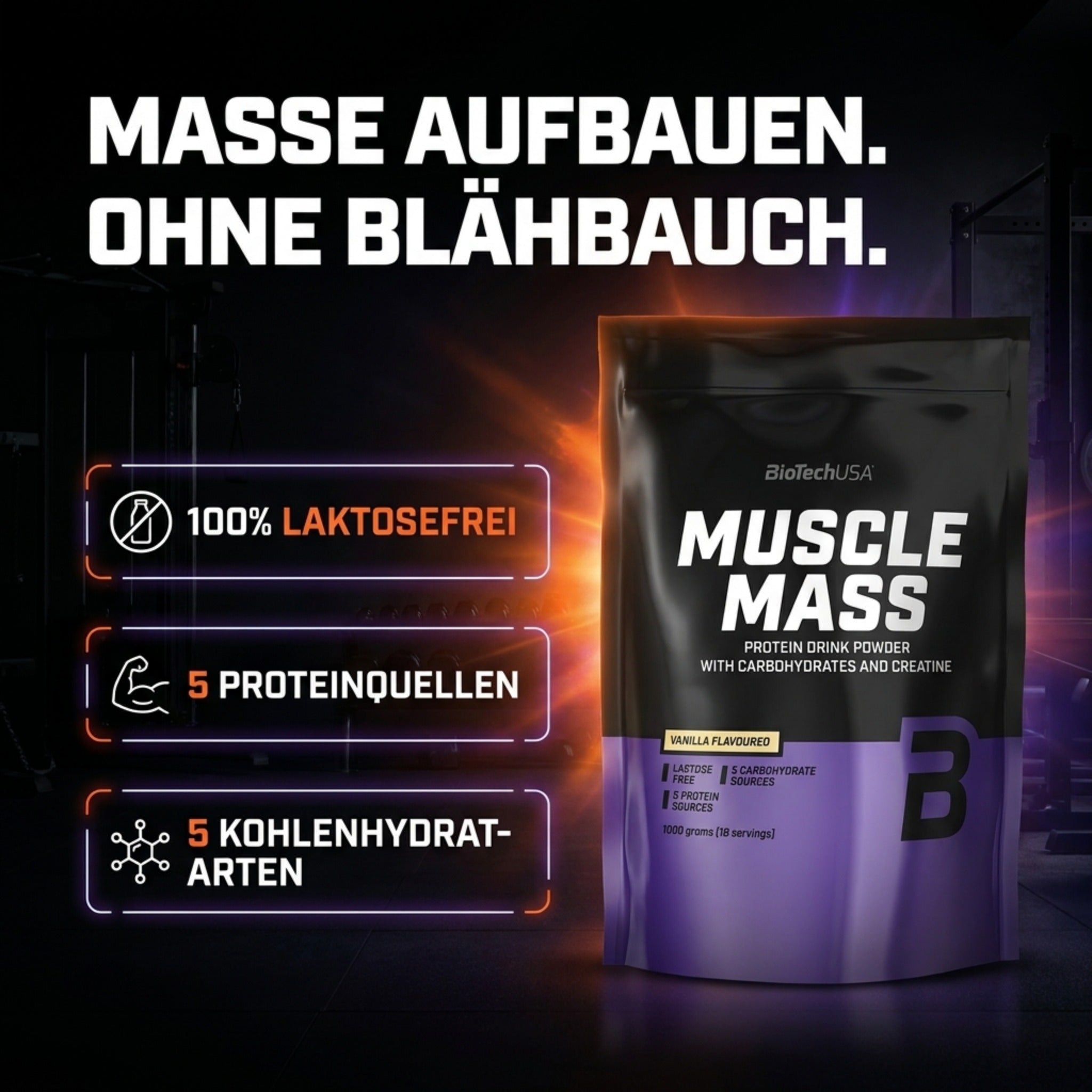 Muscle Mass Weight Gainer, 1000g