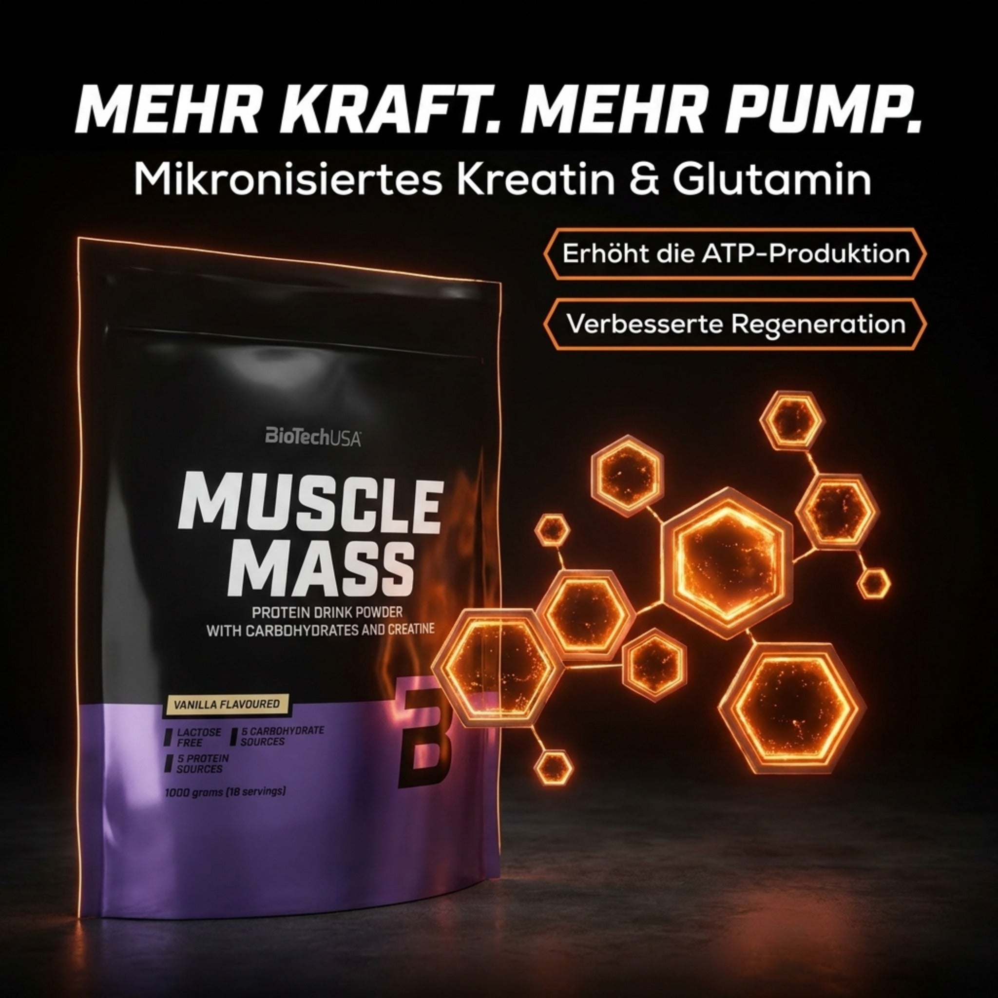 Muscle Mass Weight Gainer, 1000g