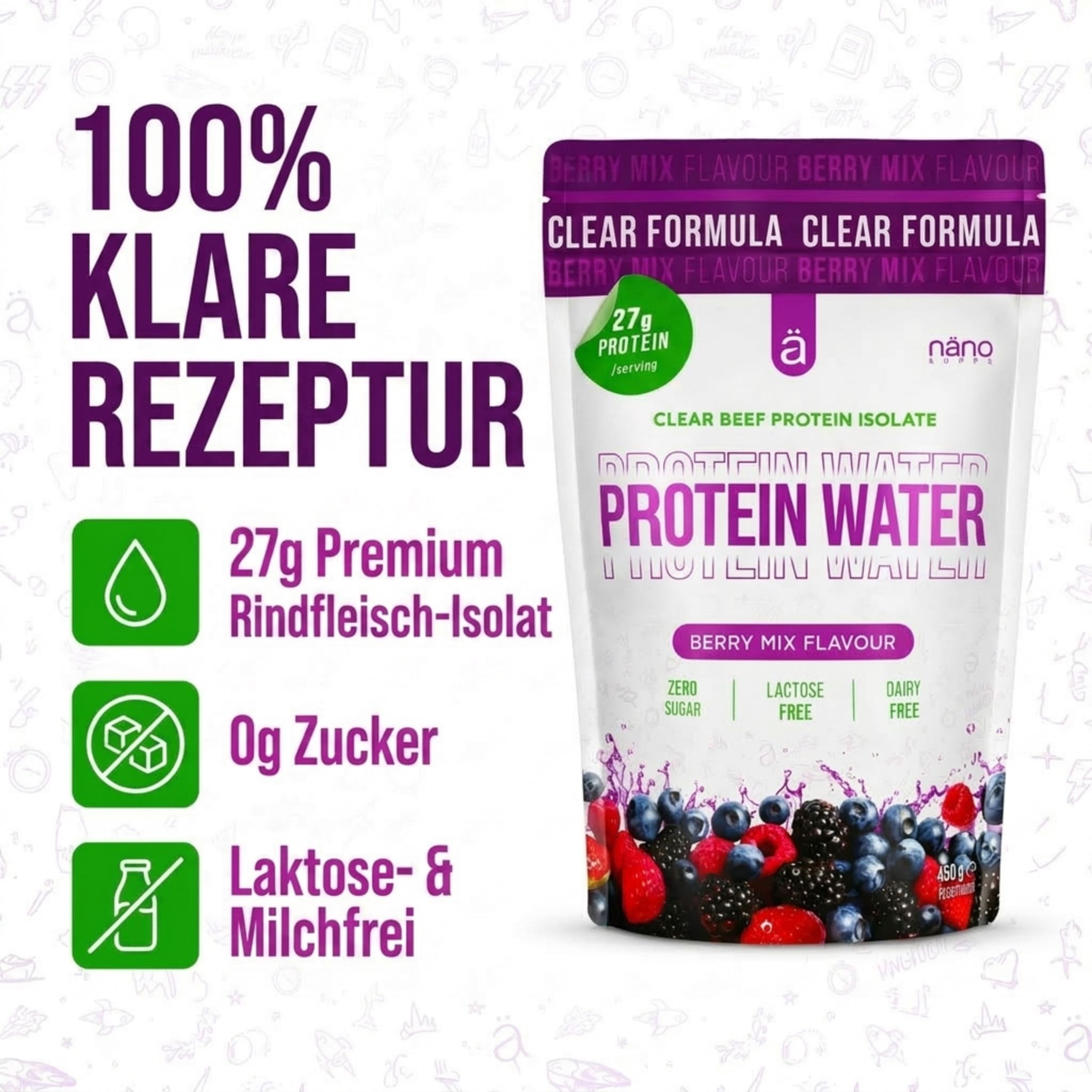 Protein Water Clear Beef Isolate, 450g