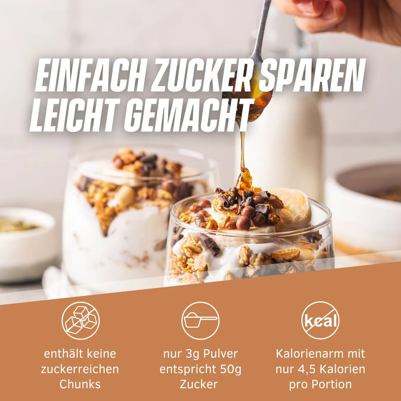 Quark mit Geschmackspulver ohne Zucker