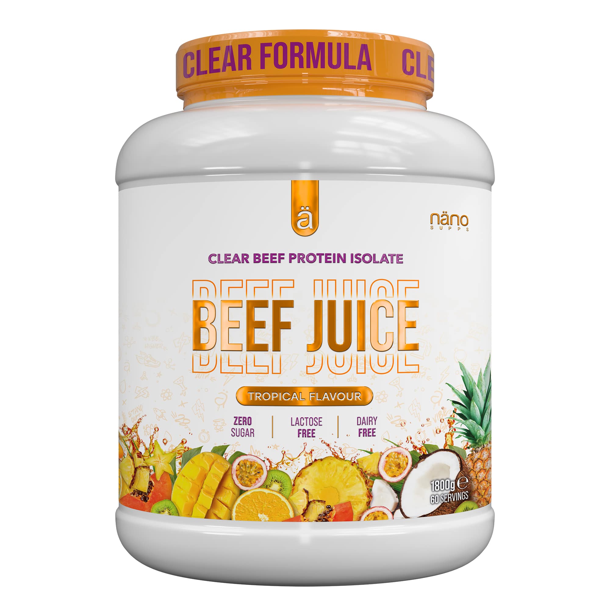 Premium Clear Whey Beef Protein Isolate, 1800g