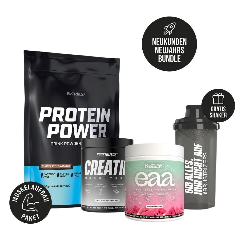 Muskelaufbau Durchstarter Paket mit Gratis Shaker